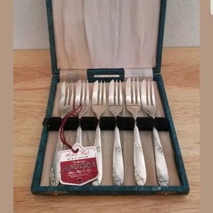 Silverplate Angora cake forks